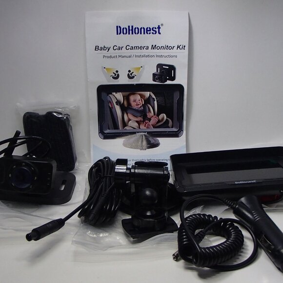 DoHonest V33 4.3" HD 1080P Video Baby Monitor with 360° Rotating Camera, Black - Picture 1 of 12